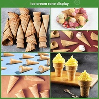 Machine automatique industrielle mini commerciale pour la fabrication de gaufres sucrées et de cornets de crème glacée en forme de flocon - En promotion