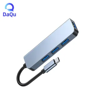 Thâm Quyến Daqu Bán Chạy Loại C HUB Tốc Độ Cao 4 Cổng USB 3.0*1 USB 2.0*3 4 Trong 1 USB C HUB Adapter Cho Set-Top Box PC Máy Tính Xách Tay