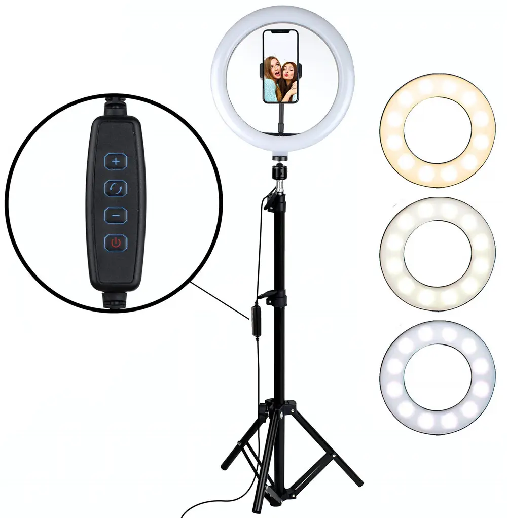 Tik tok di trasmissione in diretta anello di luce luce di riempimento lampada 10W 10 pollici photo studio selfie cerchio led anello di luce con il treppiedi del basamento
