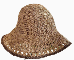 Chapeau de paille tressé à la main réglable pour femme, chapeau de soleil respirant style vintage pour voyage et plage - Product Image 3