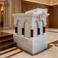 Amboise sculptée YOUFINE en marbre pour église catholique avec sculpture d'aigle pour projet de décoration intérieure de cathédrale