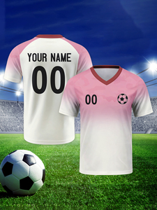 Camisetas <span class=keywords><strong>de</strong></span> Fútbol Personalizadas 100% Poliéster Cuello en V Manga Corta Secado Rápido Transpirable Impresión por Transferencia <span class=keywords><strong>de</strong></span> Calor Nombres/Números <span class=keywords><strong>de</strong></span> Equipo Adulto - Product Image 2