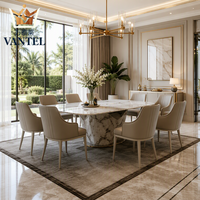 Ensemble de meubles de salle à manger de luxe moderne Vantel pour villa, appartement, hôtel, table à manger en marbre avec service de conception personnalisée