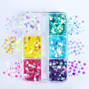 Fournitures pour ongles Paillettes holographiques <span class=keywords><strong>Manucure</strong></span> DIY 6 Girds Paillettes scintillantes Accessoires pour ongles - Product Image 5