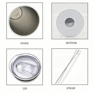 Vente en gros de gobelets isothermes en acier inoxydable vierges pour sublimation, 20 oz, à bord plat, fins, avec couvercle - Product Image 3