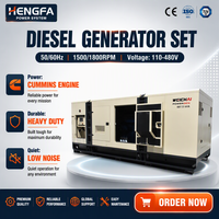   Générateur diesel silencieux 400 kVA triphasé 320 kW insonorisé pour l'alimentation de secours des hôpitaux et des écoles