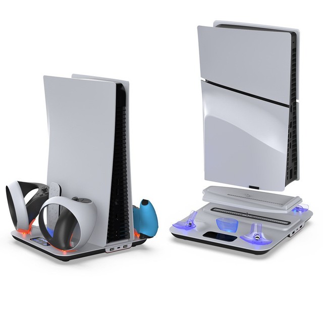 TP5-3550 for PS5 Slim Host Multifunctional Cooling Base for PS VR2 Stand Charging Base PSVR2 Handle Charger+hook