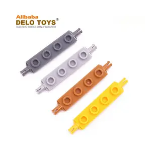 DELO TOYS DIY building block spare parts plastic brick accessories 1*4 Plate, Modified 1 x 4 with Wheels Holder (NO.2926)