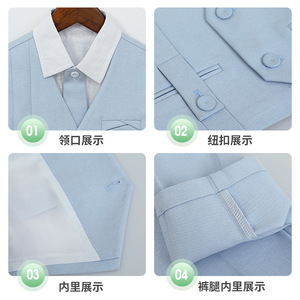 ZC025 男童春季短款西装正装英伦绅士纯色马甲套装婴儿伴郎MC表演服装 - Product Image 4