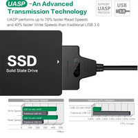 SATA a USB 3,0 2,0 Easy Drive Cable USB 3,0 a Sata III adaptador de disco duro externo 2,5 pulgadas HDD SSD adaptador de disco duro