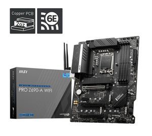 เมนบอร์ด <span class=keywords><strong>MSI</strong></span> <span class=keywords><strong>Pro</strong></span> <span class=keywords><strong>Z690</strong></span>-<span class=keywords><strong>A</strong></span> WiFi (ATX, Intel Core รุ่น12th, ซ็อกเก็ต LGA 1700, DDR5, PCIe 4, cfx, ช่องเสียบ M.2, 6E Wi-Fi) - Product Image 1