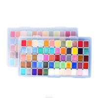 Aquarelle OEM multicolore portable peint 60 couleurs gâteau métallique casseroles en plastique aquarelle pour l'art