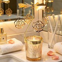Support de Bougie Rotatif Romantique en Métal, Créatif et Luxueux, pour Aromathérapie, avec Logo Personnalisé – Grande Vente