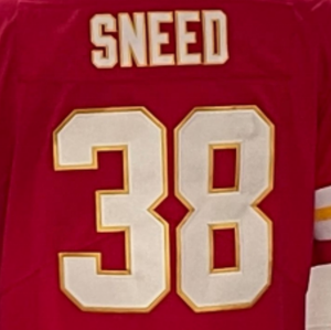 Versandfertig L'Jarius Schneedrot beste Qualität genäht amerikanisches Fußballtrikot - Product Image 1