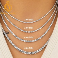 Collier Chaîne Tennis Personnalisé de Luxe en Or 10K 14K avec Diamants de Laboratoire Certifiés IGI 2mm 3mm 4mm 5mm pour Hommes et Femmes
