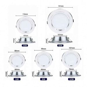 Lámpara LED Empotrable de Techo Redonda, 5W 9W 12W 15W 18W, AC 220V 230V 240V, Iluminación Interior, Blanco Cálido/Blanco Frío - Product Image 3