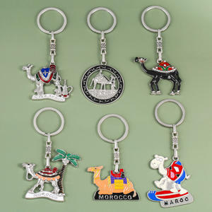Porte-clés en métal de style <span class=keywords><strong>marocain</strong></span> personnalisés, porte-clés en émail avec chameau et palmier, cadeaux souvenirs personnalisés pour les voyages, promotion des boutiques - Product Image 3