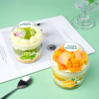 Gobelets jetables transparents de nouvelle conception pour la pâtisserie Biscuit Dessert Cookie Tiramisu Plastique PET de qualité alimentaire Impression de logo personnalisée