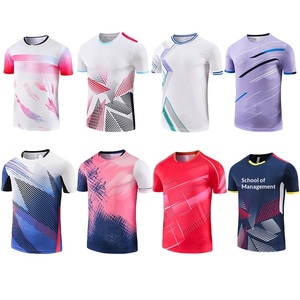 Conjunto Deportivo de Poliéster Transpirable de Secado Rápido para Bádminton, Tenis, Tenis de Mesa, Unisex, Jersey Holgado de Manga Corta, Personalizable - Product Image 1