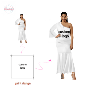 Abito <span class=keywords><strong>da</strong></span> donna a coda di pesce <span class=keywords><strong>da</strong></span> sera elegante <span class=keywords><strong>da</strong></span> Cocktail formale autunnale con stampa personalizzata stampa 2025 alla moda - Product Image 1