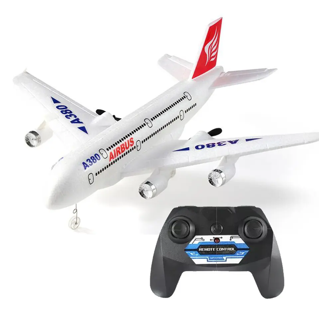 2.4G 2.5CH A380 Foam RC Jet Planes Model 6 Axis Remote Control Glider Airplane Toys Aircraft With Led Light