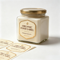 Étiquettes autocollantes personnalisées en rouleau avec dorure à chaud pour l'emballage de bocaux d'aliments biologiques et d'ingrédients de qualité supérieure – Impression d'étiquettes