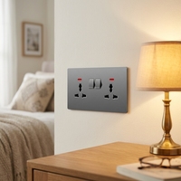 Luz indicadora LED, panel de PC, enchufe de pared universal, enchufe con interruptor de 6 pines, 16A 250V corriente máxima, enchufe con interruptor estándar del Reino Unido