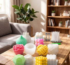 Kit de fabrication de bougies en silicone avec 100 mèches, bâtonnets de support, moule à bulles, moule à savon parfumé, moule à résine, pour bougies de soja - Product Image 5