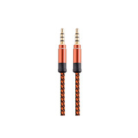 Tissu Nylon tressé en métal, 3.5mm, 4 pôles, Jack stéréo mâle à mâle, câble audio AUX