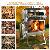 Poêle à bois portable pour camping et randonnée INBESTCAMP, réutilisable, en acier inoxydable, haute efficacité, pour cuisiner dans une tente chaude