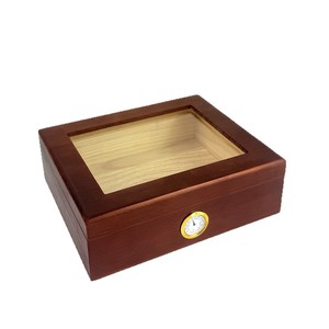 Caja de Almacenamiento de Cigarros de Madera, Rectangular, Retro, Negra, con Tapa Abatible y Higrómetro, Humidor de Escritorio - Product Image 2