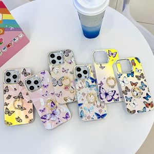 Funda con Anillo de Dedo y Diseño de Mariposa con Láser para <span class=keywords><strong>iPhone</strong></span> 16 Plus, 15 Pro Max, 14 Pro, <span class=keywords><strong>13</strong></span>, con Soporte y Agarre Brillante - Product Image 5