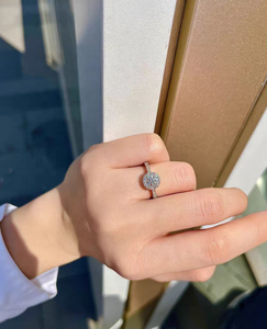 เครื่องประดับแต่งงานสุดหรูสำหรับผู้หญิง แหวนเพชรโมอิสซาไนต์ 1 กะรัต ชุบทองคำขาว 18K เงินแท้ S925 - Product Image 5