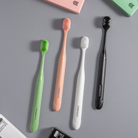 Brosse à dents souple pour adultes, couleur bonbon, avec fil spiralé, prix de gros, emballage individuel pour usage domestique