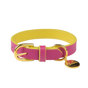 Nuevo collar de perro mascota de cuero genuino de diseñador de moda con características personalizadas de color de contraste - Product Image 4