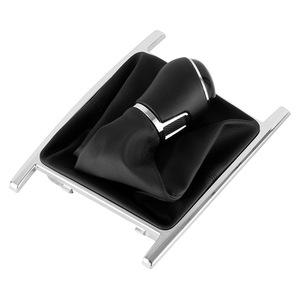 Pommeau de levier de vitesse chromé pour <span class=keywords><strong>Volkswagen</strong></span> VW Amarok 2010-2022 nouveau levier de vitesse en cuir PU manette de vitesse guêtre botte accessoire de voiture - Product Image 6