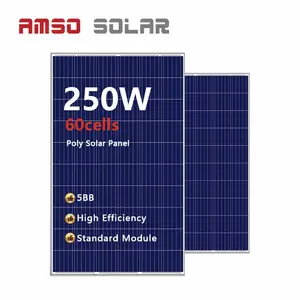 مهارة تصنيع 250 واط pv وحدة ألواح شمسية متعدد الكريستالات/ البلورات 250 w 12 فولت الألواح الشمسية 250 واط