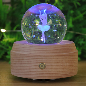 KC Đèn Gỗ Trang Trí Phòng Ngủ Được Chứng Nhận Đèn Ngủ Pha Lê RGB Đèn Led Tâm Trạng Với Hộp Nhạc Cho Trẻ Em - Product Image 2