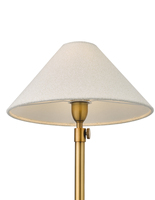 Lampe de table électrique LED moderne et simple à hauteur réglable avec abat-jour en tissu crème en forme de cône, lumière blanc chaud, pour usage intérieur