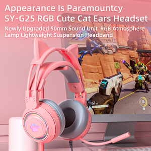 <span class=keywords><strong>Auriculares</strong></span> G25 <span class=keywords><strong>de</strong></span> 50 mm con <span class=keywords><strong>Orejas</strong></span> <span class=keywords><strong>de</strong></span> <span class=keywords><strong>Gato</strong></span>, Luces LED, Micrófono, Diseño Adorable para Juegos <span class=keywords><strong>de</strong></span> PS4, para Chicas y Chicos Gamers - Product Image 2