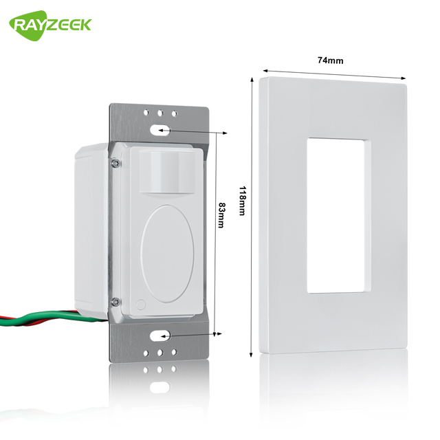 RZ021 10A 4 Wires AC 110V 277V Occupancy Vacancy Motion Sensor Passive Infrared Inductive  Light Switch