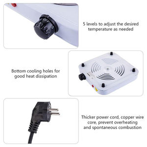 Placa Calefactora Eléctrica de 2 Quemadores, 2000W de Alta Potencia, Negra y Blanca, Portátil para Cocinar en Casa, Precio Bajo - Product Image 4