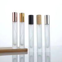 Flacons de parfum en verre givré cylindriques de 10 ml à base épaisse, rechargeables, avec atomiseur à fine brume pour voyage