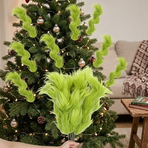 Grenzüberschreitende <span class=keywords><strong>Grinch</strong></span> Grün-gefiederte, lockige Weihnachtsbaumzweige im europäisch-amerikanischen Stil LMG17 – Weihnachtsvase aus China - Product Image 1