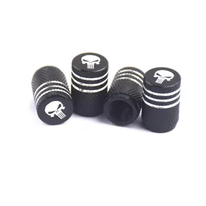 Car Auto Wheel Tyre Tire Stem Air Valve Caps Dust Covers Skull for Car Motorcycle Air Leakproof and Protection