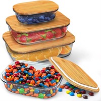 Cuisine personnalisée Réfrigérateur à micro-ondes Récipient moderne pour aliments en verre avec couvercles à pression facile Boîte à lunch en verre avec couvercle en bambou