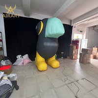 Ballon gonflable publicitaire en forme de grande bouche d'oiseau, mascotte gonflable de pingouin pour scène de fête, modèle d'animal marin