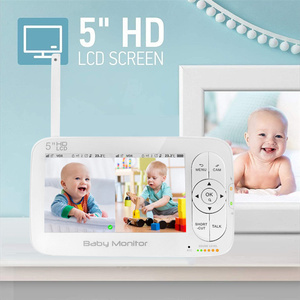 Détection de son Vision nocturne infrarouge Mode VOX Affichage sur écran partagé 1080P 720P 5 pouces Double caméra Moniteur pour bébé avec écran - Product Image 2