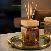 Diffuseur de parfum d'ambiance longue durée en verre avec bâtonnets et huiles essentielles, écologique, capacité 200 ml, portée de diffusion 30 m