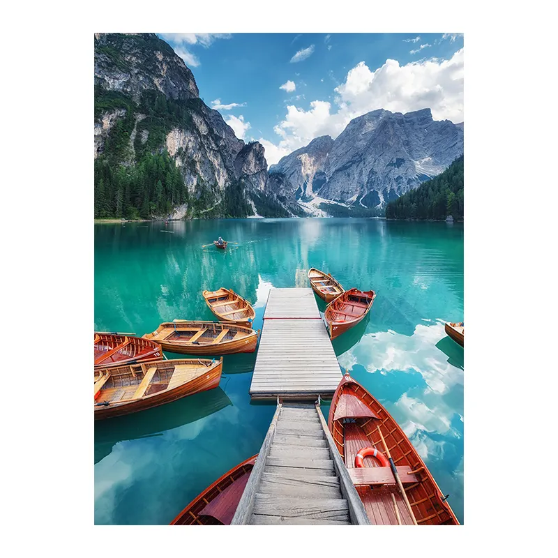 Best Selling Paisagem 5d Diamante Pintura Lago Barco Diy Cristal Diamante Bordado Kit Pintura Decorativa Wall Art